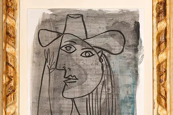 Fotógrafo de reproducciones de pintura en Barcelona. Detalle de un cuadro de Picasso.